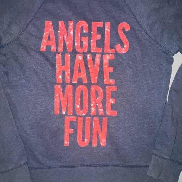 Victoria’s Secret Full Zip Hooded Sweatshirt Angels Have More Fun In Sequin - Picture 6 of 6